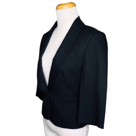 SALE❗️Trina Turk Womens Black 3/4 Sleeve Vintage Blazer Jacket SX 4 Made in USA - Picture 6 of 12